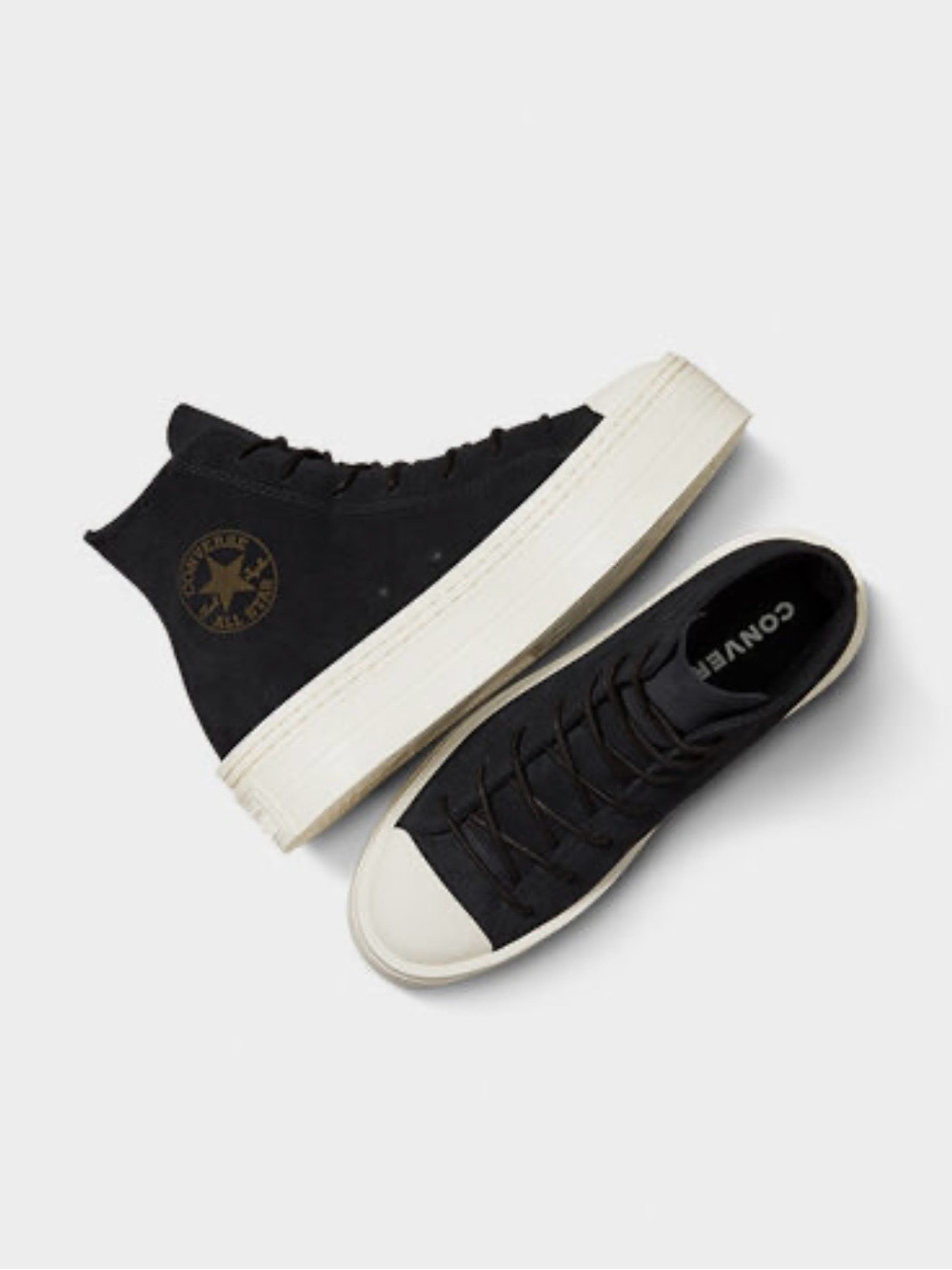 Converse Chuck Taylor AS Modern Lift Mono Suede Shoes, A05285C Black NEW no box